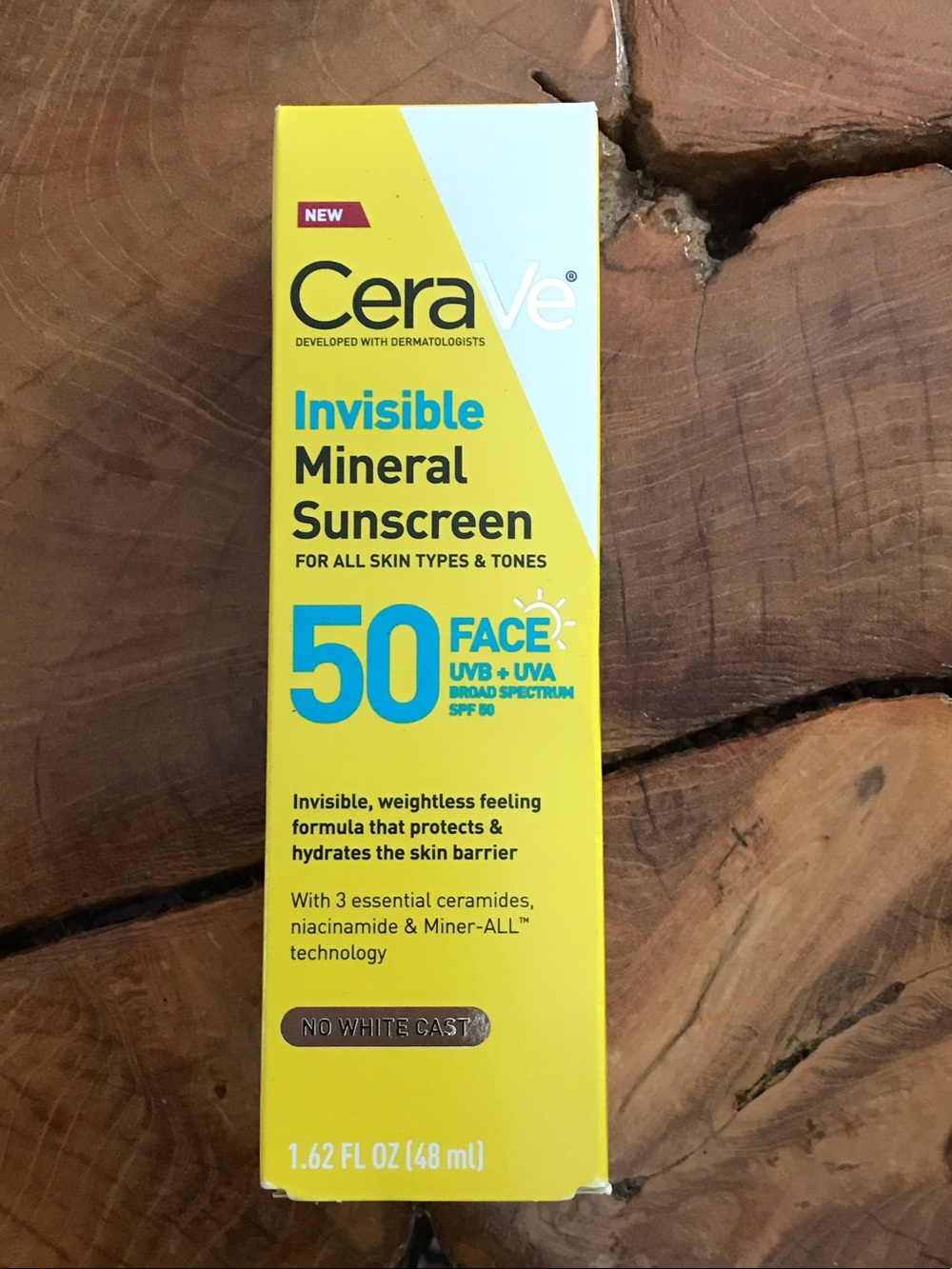 CeraVe SPF 50 Invisible Mineral Sunscreen for Face - Yellow